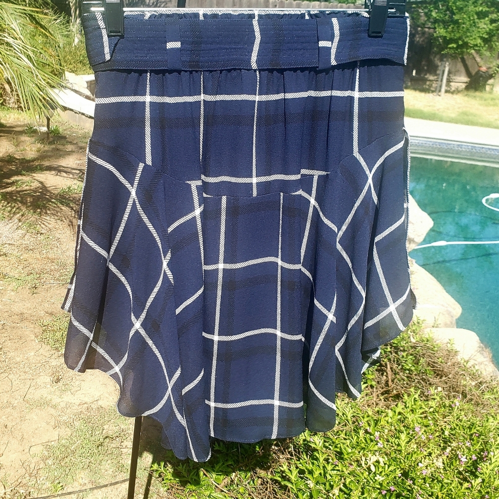 Luxury ALC Skirt Plaid Navy Black White Mini NEW ๐ Ret $395- - Picture 6 of 13